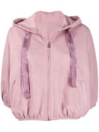 Red Valentino Hooded Cropped Jacket - Pink