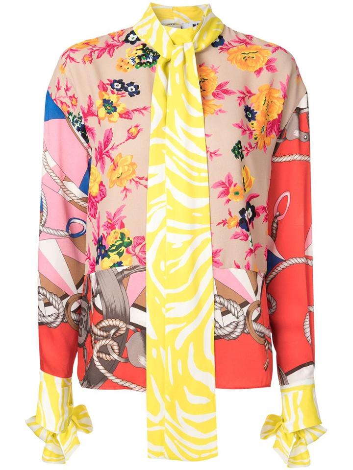 Msgm Print Mix Shirt - Brown