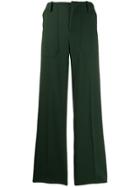 Plan C Wide Leg Tailored Trousers - Green