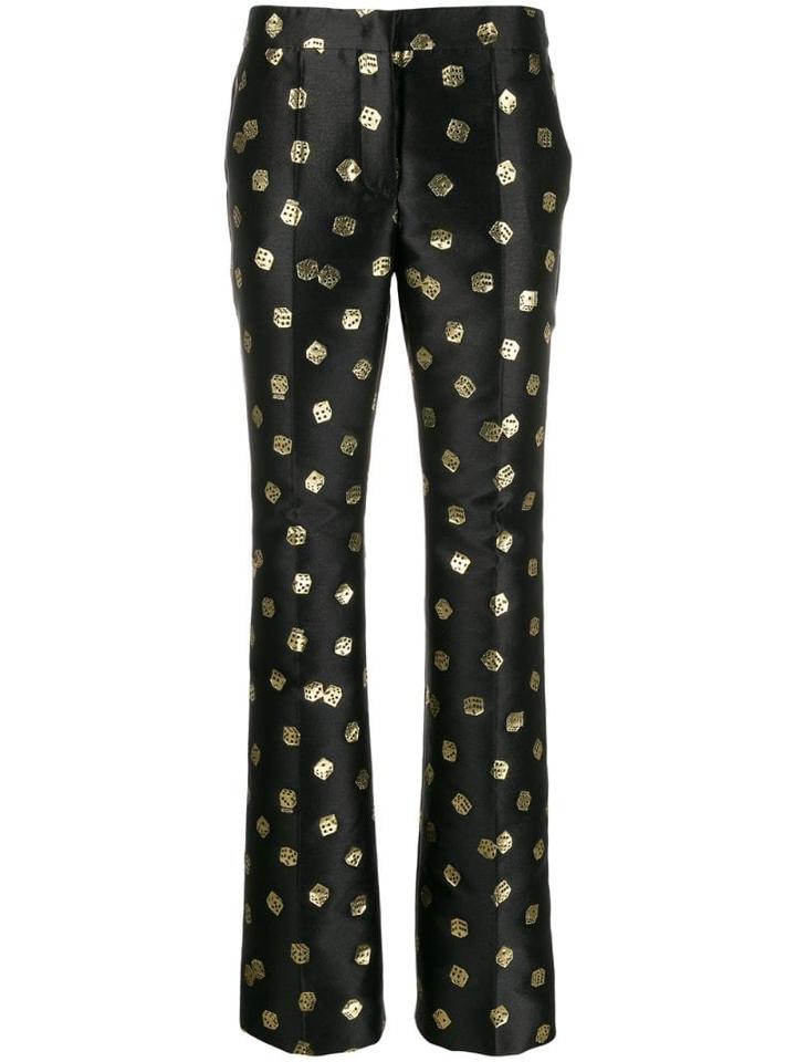 Moschino Metallic Flared Trousers - Black