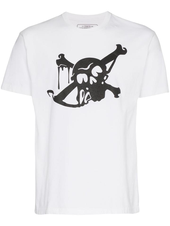 Neighborhood Skull Print T-shirt - White