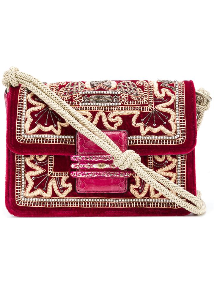 Etro Embroidered Foldover Shoulder Bag