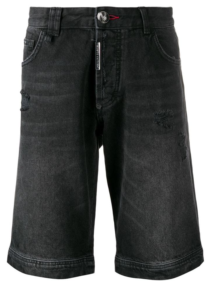 Philipp Plein Denim Shorts - Black
