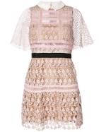 Self-portrait Floral Embroidery Dress - Nude & Neutrals