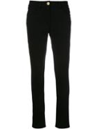 Cavalli Class Studded Trim Pants, Women's, Size: 40, Black, Spandex/elastane/viscose/polyimide