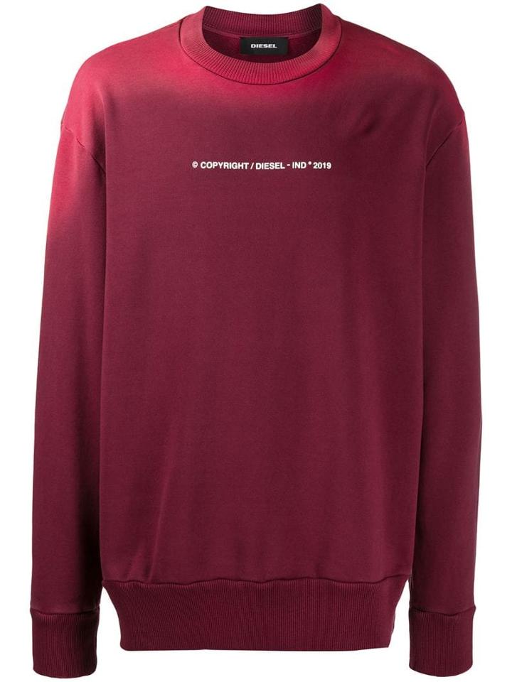 Diesel S-bay-sun Faded-effect Sweatshirt - Red