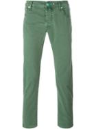 Jacob Cohen Checked Pattern Slim Fit Jeans, Men's, Size: 31, Green, Cotton/spandex/elastane