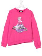 Jeremy Scott Junior Poodle Logo Jumper - Pink & Purple