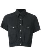 À La Garçonne - Cropped Shirt - Women - Linen/flax - G, Black, Linen/flax