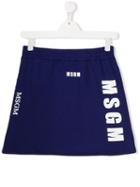 Msgm Kids Teen Logo Mini Skirt - Purple