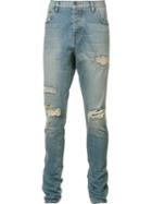 En Noir Distressed Jeans, Men's, Size: 36, Blue, Cotton/spandex/elastane