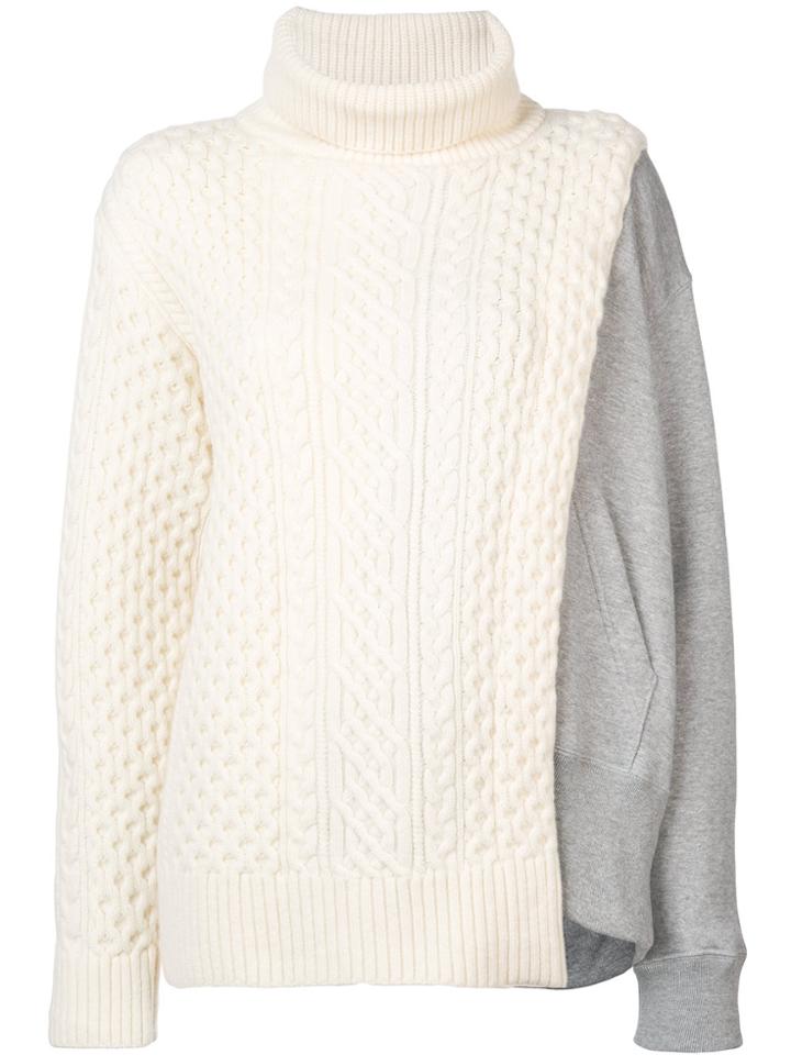 Sacai Layered Knit Jumper - Nude & Neutrals