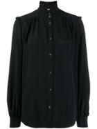 Nº21 Ruffle Neck Shirt - Black