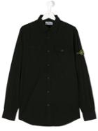 Stone Island Junior - Classic Logo Shirt - Kids - Cotton - 14 Yrs, Black