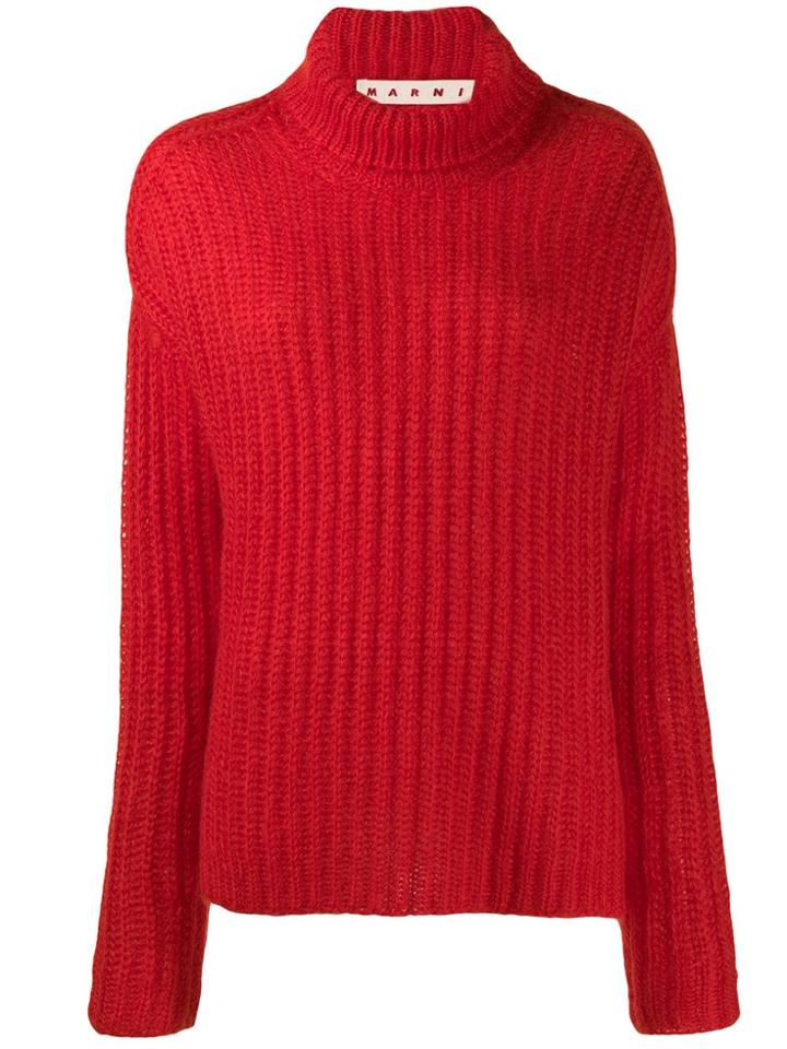 Marni Ribbed Jumper - Red