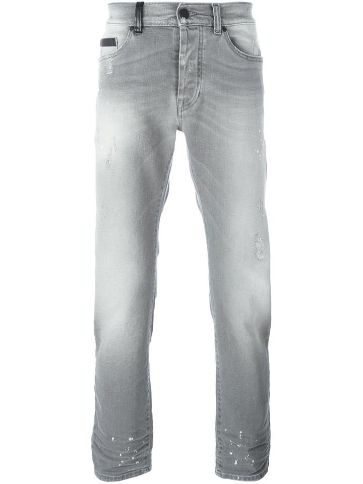 Marcelo Burlon County Of Milan Straight Leg Jeans, Men's, Size: 31, Grey, Cotton/spandex/elastane