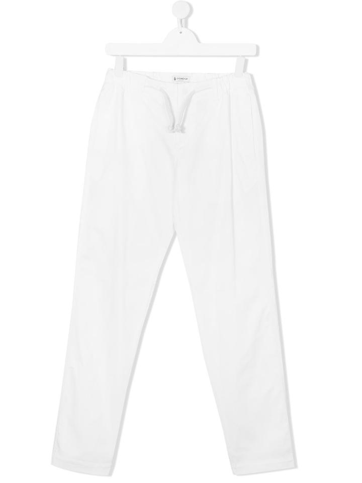 Dondup Kids Teen Drawstring-waist Trosuers - White
