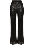 Situationist Zig-zag Knit Flared High-waisted Trousers - Black