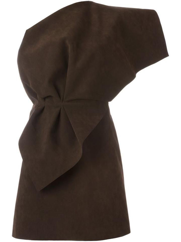 Jacquemus One Shoulder Asymmetric Dress, Women's, Size: 36, Brown, Polyester/polyurethane