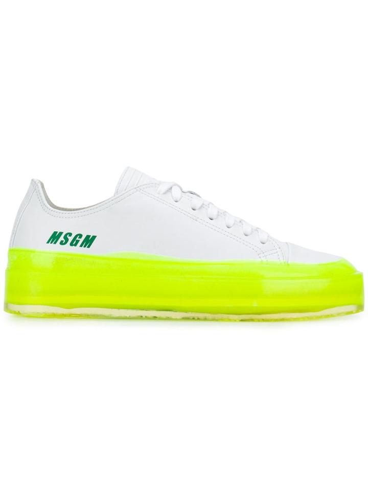 Msgm Contrast Sole Sneakers - White