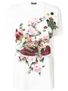 Dolce & Gabbana Cat Appliqué T-shirt - White