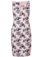 Boutique Moschino Floral Print Fitted Dress - Pink & Purple