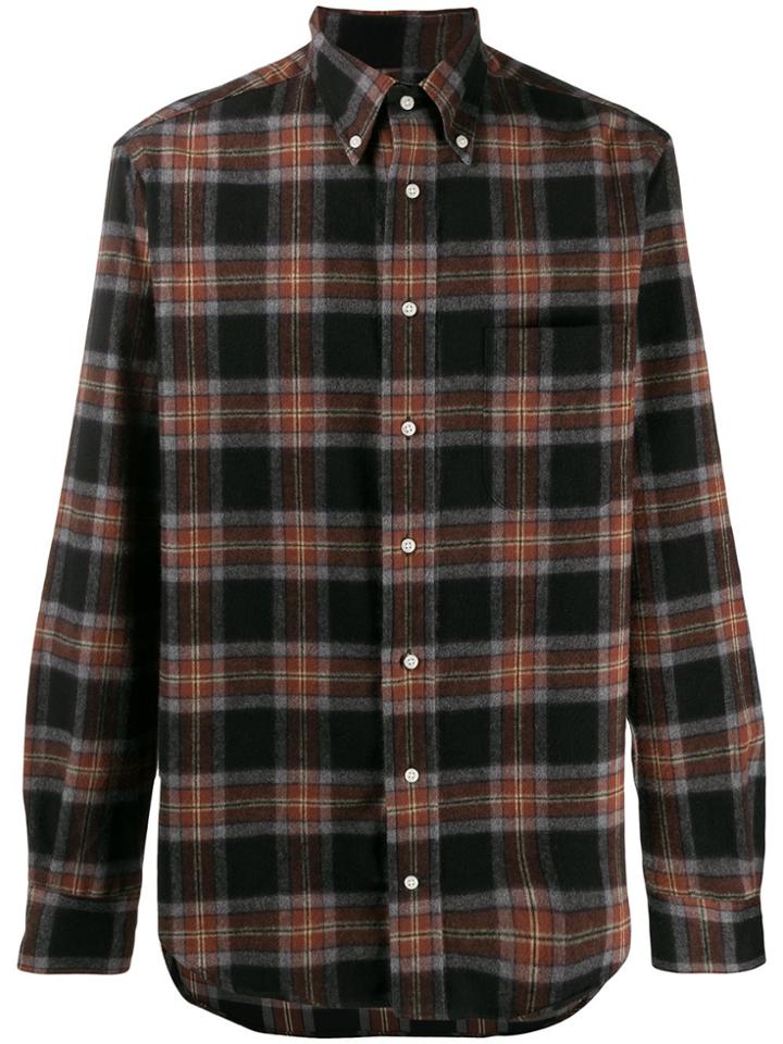 Gitman Vintage Plaid Revised Camp Shirt - Black