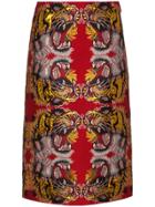 Gucci Lurex Jacquard Skirt - Red