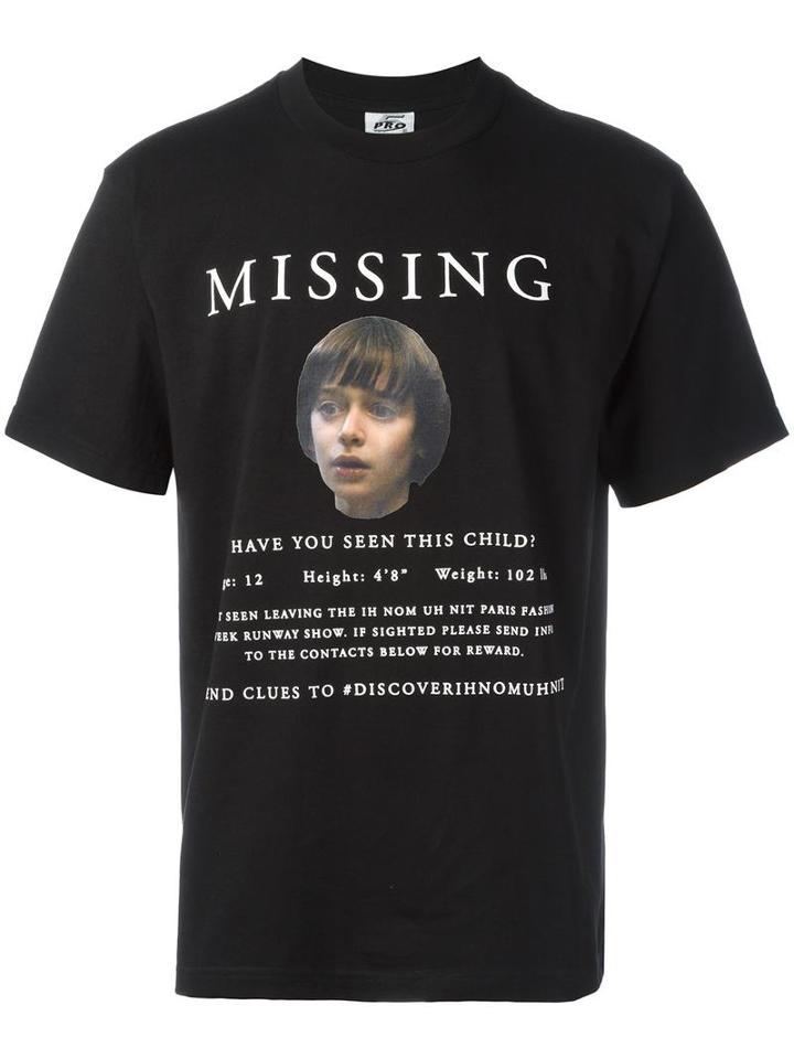 Ih Nom Uh Nit Missing T-shirt, Men's, Size: Xl, Black, Cotton