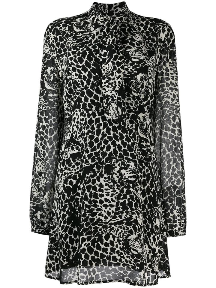 Saint Laurent Graphic Print Shirt Dress - Black