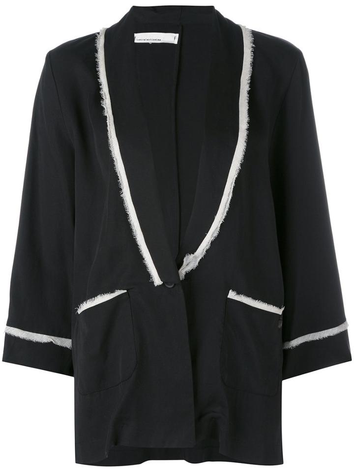 Nostra Santissima - Raw Trim Pajama Jacket - Women - Tencel - 44, Black, Tencel