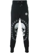Philipp Plein Skull Embellished Track Pants, Men's, Size: Xl, Black, Cotton