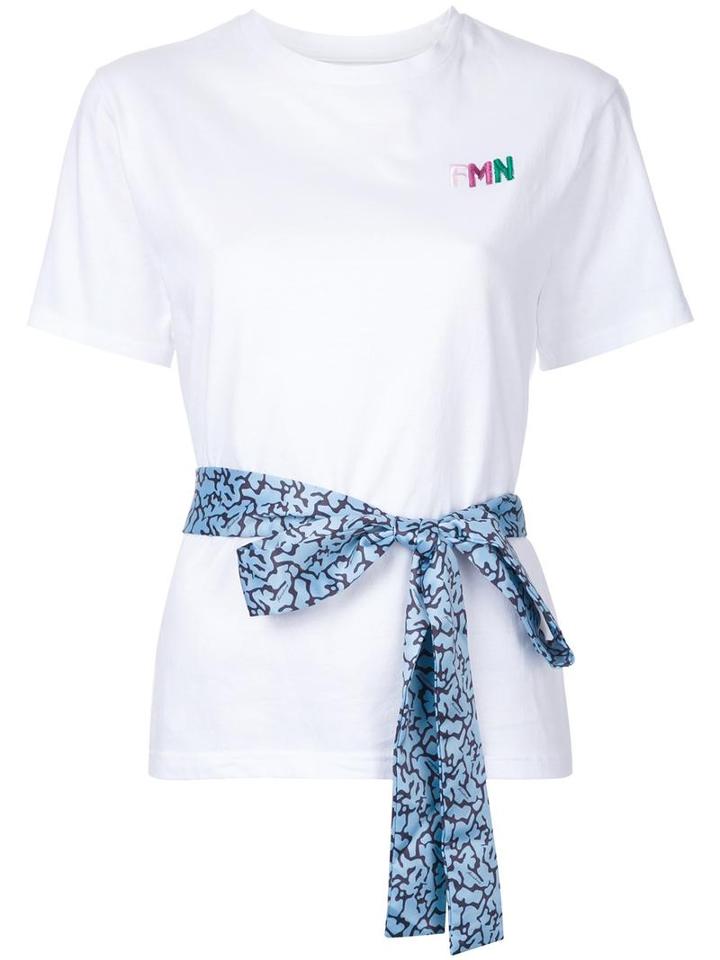 Fleamadonna Ribbon Detail T-shirt, Women's, Size: Medium, White, Cotton/polyester