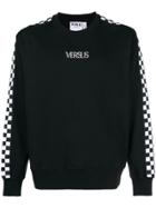 Versus Checkered Panel Sweatshirt - Black