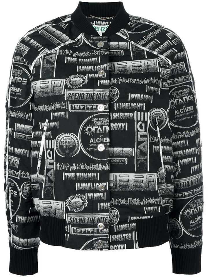 Kenzo Printed Bomber Jacket - Black