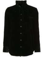 Saint Laurent Frill Collar Velvet Shirt