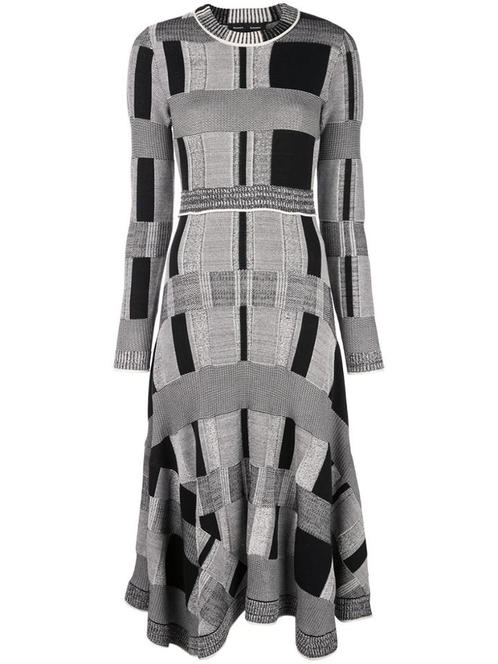 Proenza Schouler Patchwork Plaid Dress - Black