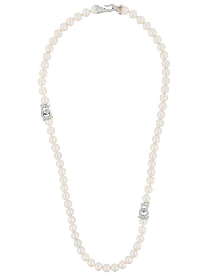 Salvatore Ferragamo Pearl Necklace - White