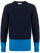 Ymc Two-tone Knitted Jumper - Blue