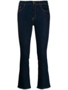 L'autre Chose Fringed Jeans In A Cropped Length - Blue