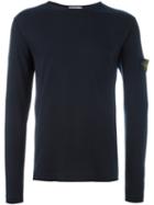 Stone Island Crew Neck Sweater, Men's, Size: Xxl, Blue, Cotton