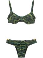Amir Slama Drawstring Bikini Set - Green