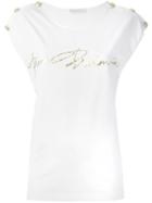 Pierre Balmain Logo Print T-shirt, Women's, Size: 42, White, Cotton