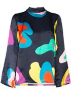 Mira Mikati Abstract Print Long Sleeve Blouse - Blue