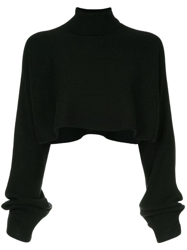 Le Ciel Bleu Ribbed Crop Jumper - Black