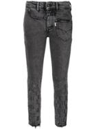 Filles A Papa Crystal Checkerboard Skinny Jeans - Blue