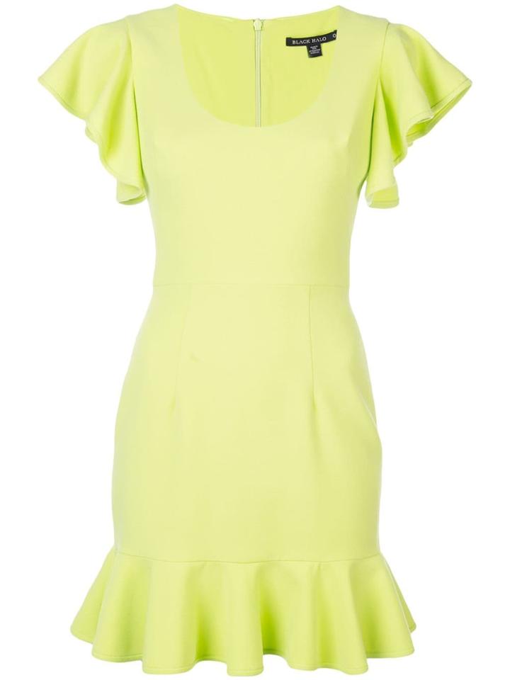 Black Halo Ruffled Mini Dress - Green