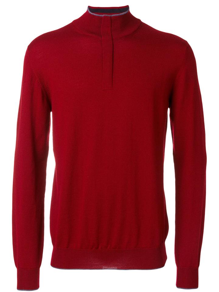 Etro Zipped Collar Jumper - Red