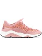 Ash Studded Embellished Sneakers - Pink & Purple