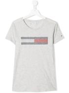 Tommy Hilfiger Junior Teen Glittered Logo T-shirt - Grey